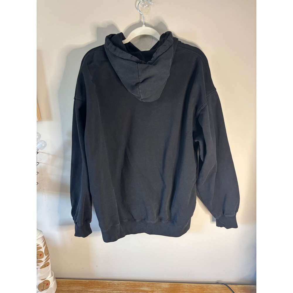 Brandy Melville Black Butterfly Embroidered Oversized Hoodie Sweatshirt One Size - Picture 4 of 6